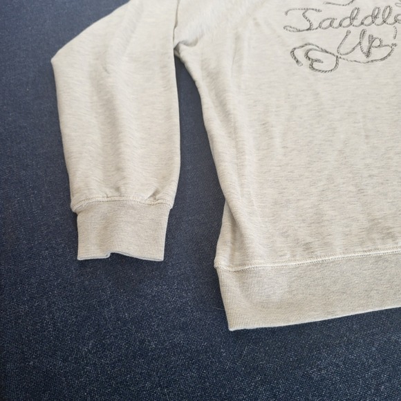 Anthropologie Light Grey Sweatshirt Saddle Up Rope Graphic Crewneck XL - Picture 4 of 10